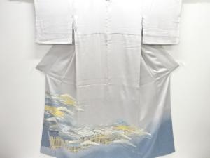 作家物　松に垣根模様一つ紋色留袖(重ね衿付き)